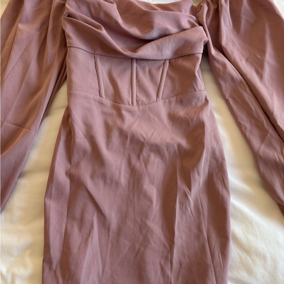 NWT princess polly lillie long sleeve mini dress mauve pink - Picture 5 of 7